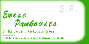 emese pankovits business card